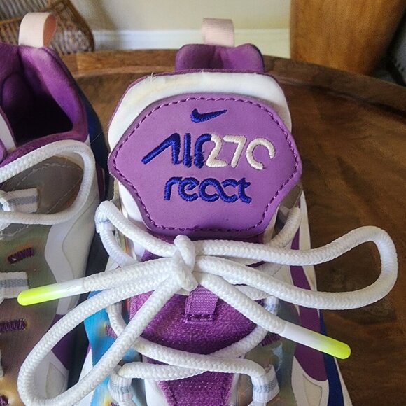 Nike Air Max 270 React Easter White Purple Nebula CW0630-100 Men's Sz 11.5 - Picture 10 of 15